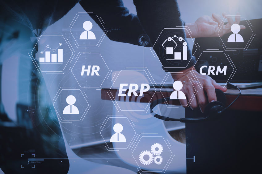 Icone logiciels HR, ERP et CRM