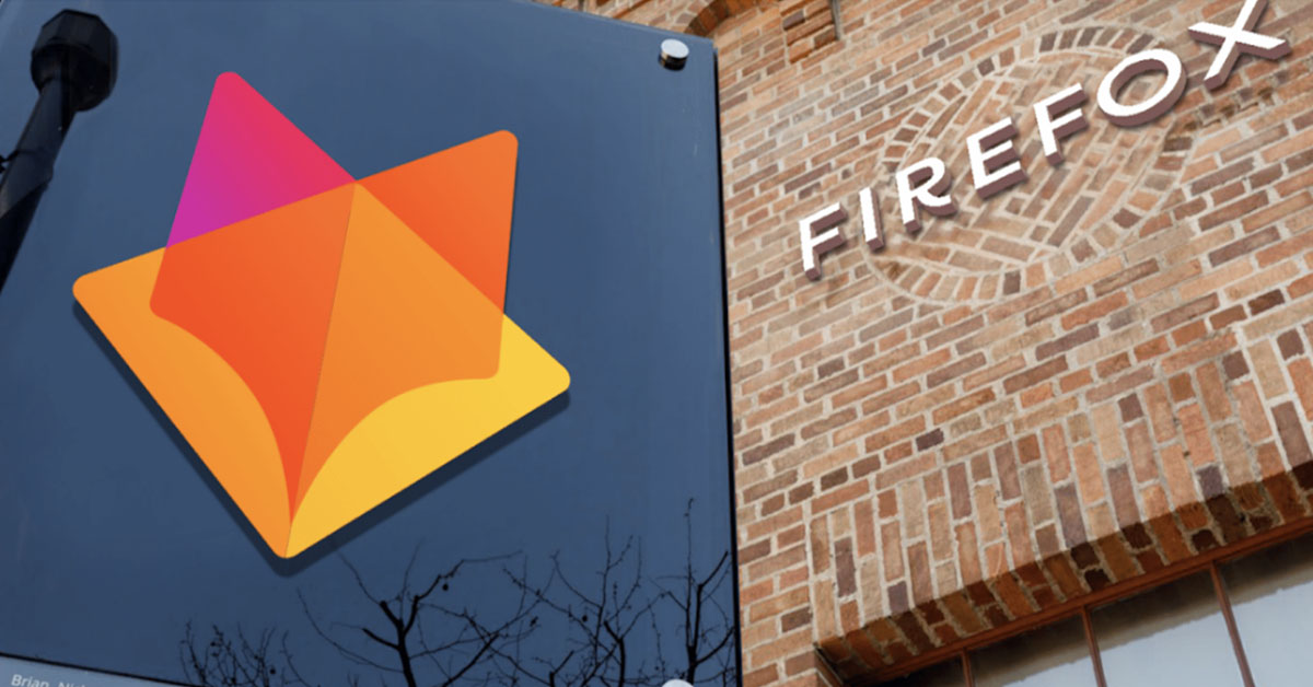 logo Firefox & Firefox sur bâtiment en pierre